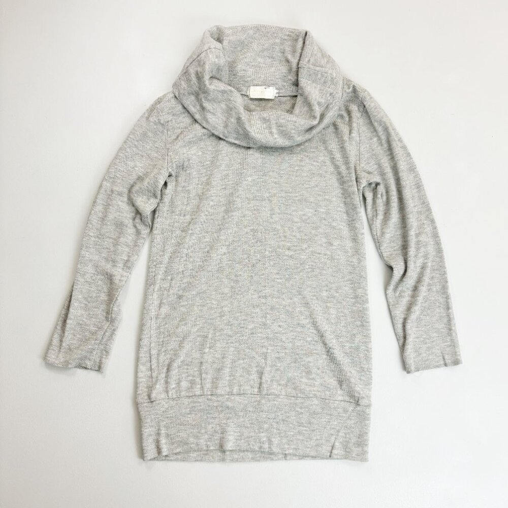 MERRY FUN Cowl Neck Tunic Sweater JRS XL Wool Blend Cozy Lounge Heather Gray
